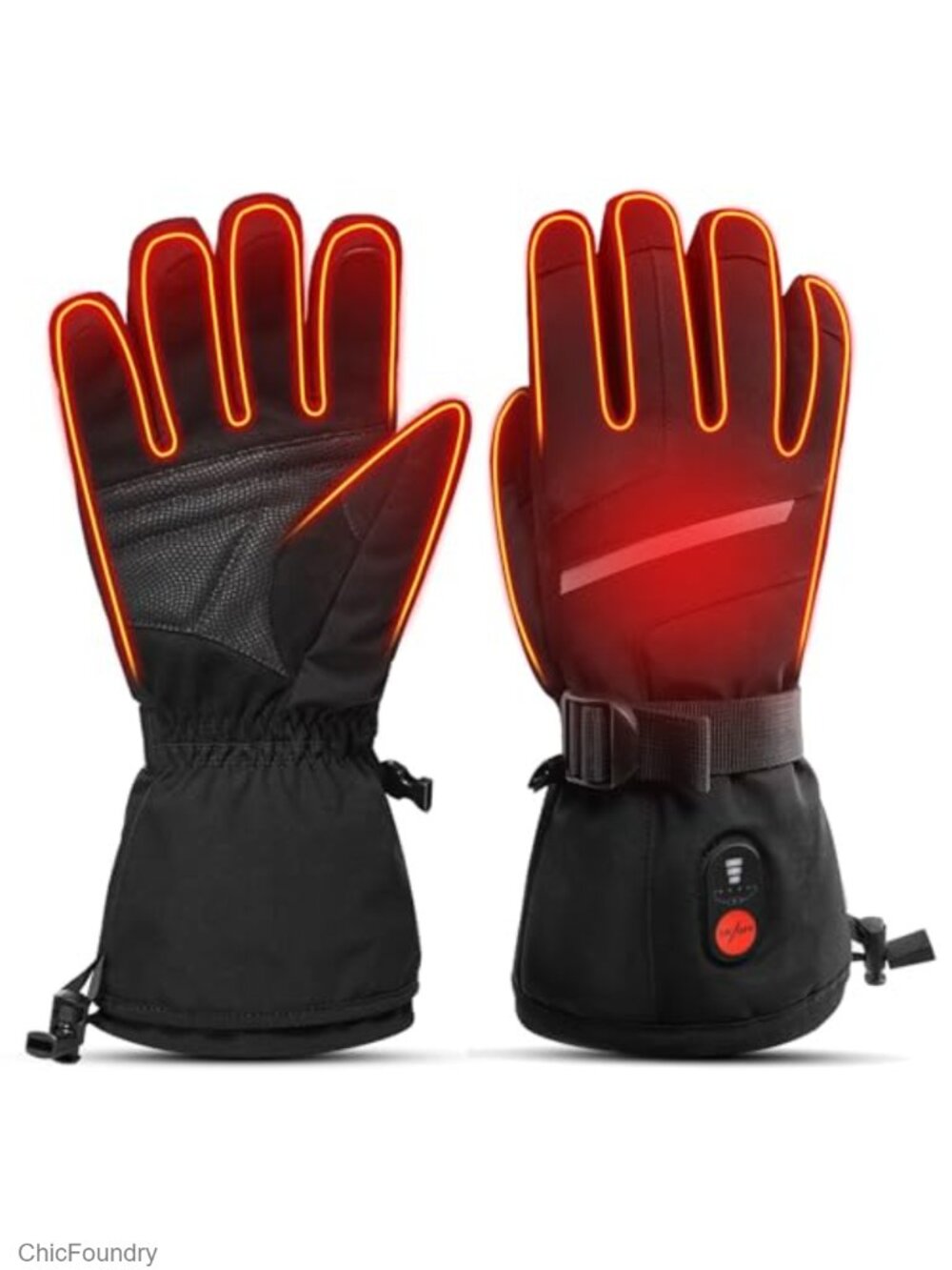 Rechargeable Battery Heated Gloves Windproof Touchscreen Ski Winter